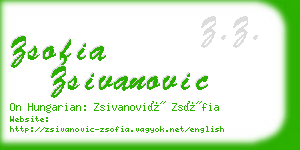 zsofia zsivanovic business card